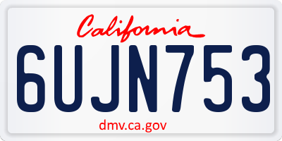 CA license plate 6UJN753