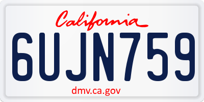 CA license plate 6UJN759
