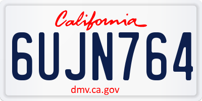 CA license plate 6UJN764