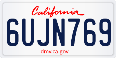 CA license plate 6UJN769