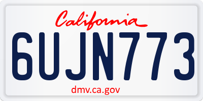 CA license plate 6UJN773