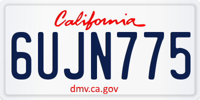 CA license plate 6UJN775