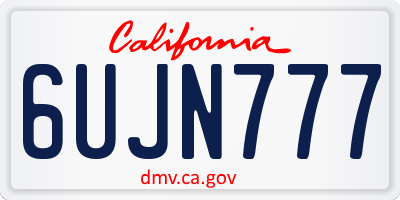 CA license plate 6UJN777