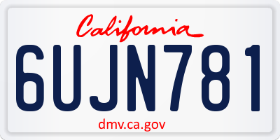CA license plate 6UJN781