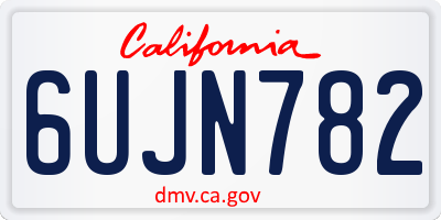 CA license plate 6UJN782