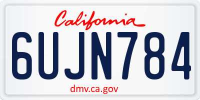 CA license plate 6UJN784