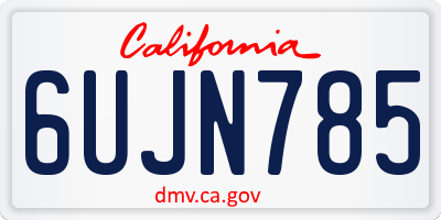CA license plate 6UJN785