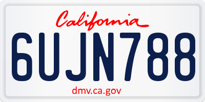 CA license plate 6UJN788