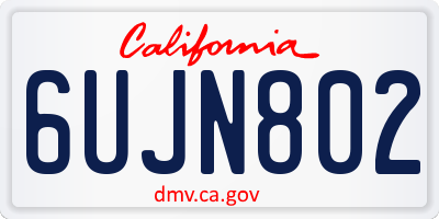 CA license plate 6UJN802