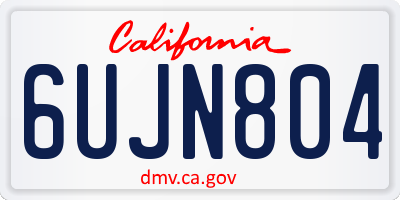 CA license plate 6UJN804