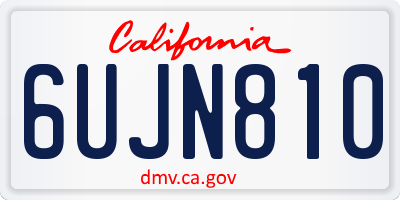 CA license plate 6UJN810