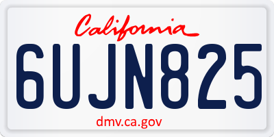CA license plate 6UJN825