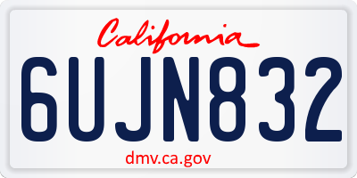CA license plate 6UJN832