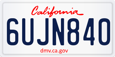 CA license plate 6UJN840