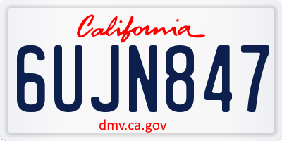 CA license plate 6UJN847