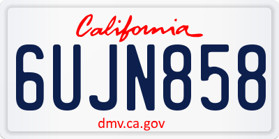 CA license plate 6UJN858