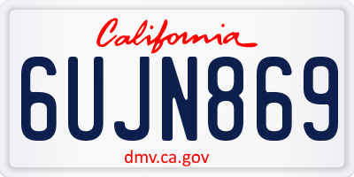 CA license plate 6UJN869