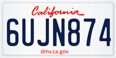 CA license plate 6UJN874