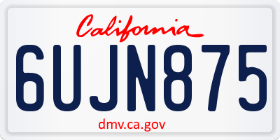 CA license plate 6UJN875