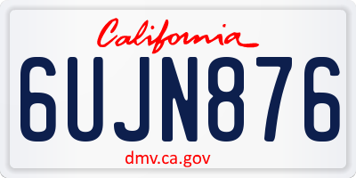 CA license plate 6UJN876