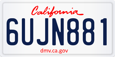 CA license plate 6UJN881