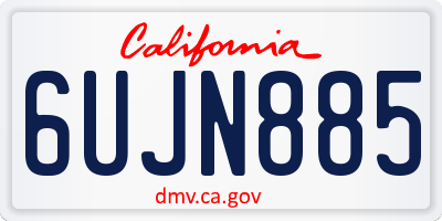 CA license plate 6UJN885