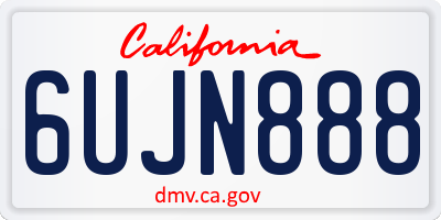 CA license plate 6UJN888