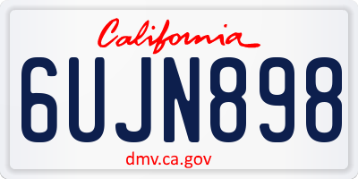CA license plate 6UJN898