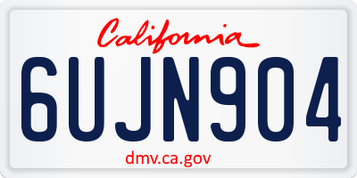 CA license plate 6UJN904