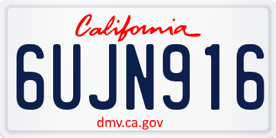 CA license plate 6UJN916