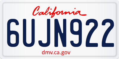 CA license plate 6UJN922