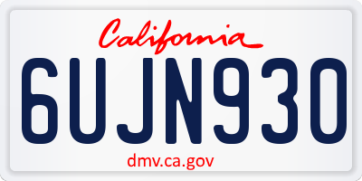 CA license plate 6UJN930