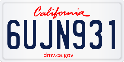 CA license plate 6UJN931