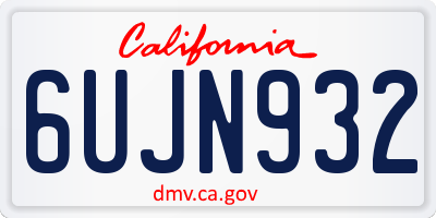 CA license plate 6UJN932