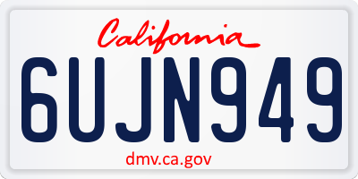 CA license plate 6UJN949