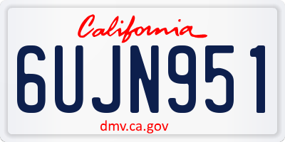 CA license plate 6UJN951