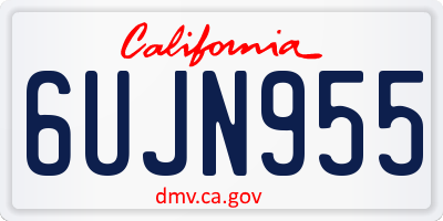 CA license plate 6UJN955