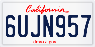 CA license plate 6UJN957