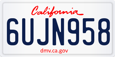 CA license plate 6UJN958