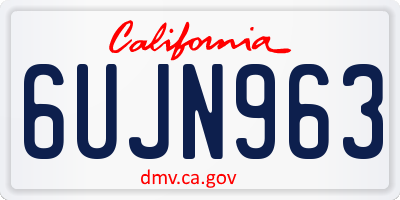 CA license plate 6UJN963