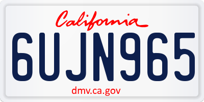 CA license plate 6UJN965