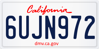 CA license plate 6UJN972