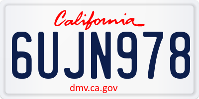 CA license plate 6UJN978