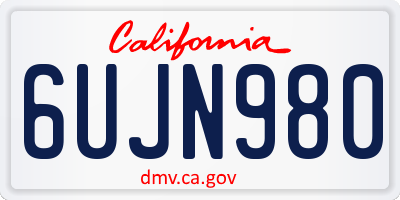 CA license plate 6UJN980