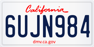 CA license plate 6UJN984
