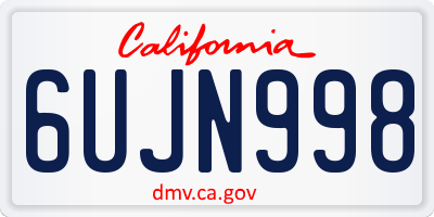 CA license plate 6UJN998