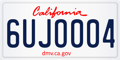 CA license plate 6UJO004