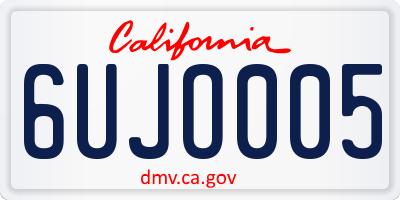 CA license plate 6UJO005