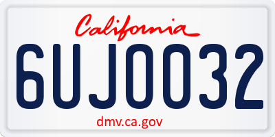 CA license plate 6UJO032