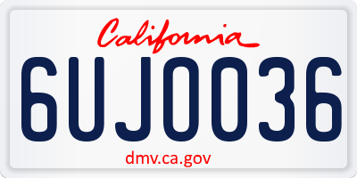 CA license plate 6UJO036